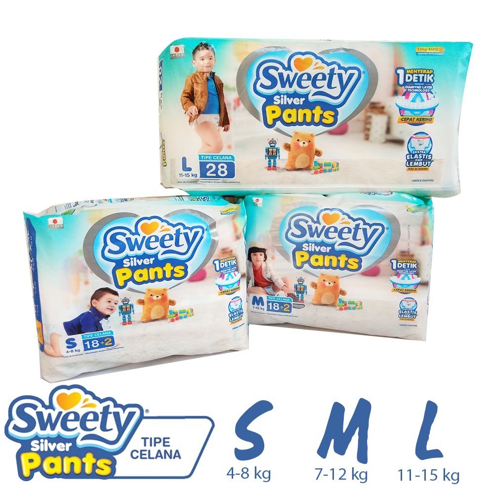 POPOK SWEETY SILVER PANTS ISI 20