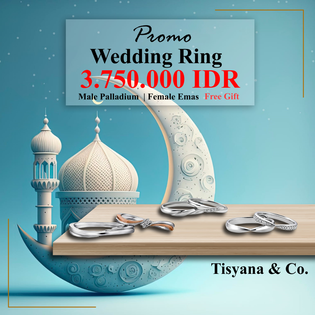 PROMO Cincin Kawin WEDDING RING SPESIAL RAMADHAN/2pcs Cincin/Sepasang Palladium Emas/Cincin Tunangan