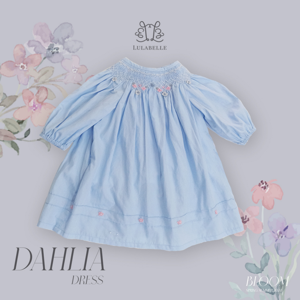 Lulabelle Spring 2024 - DAHLIA DRESS  - Hand Smocked and Embroidery