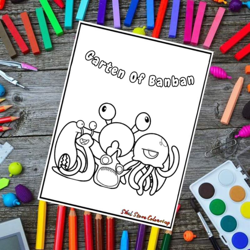 

Kertas Mewarnai Gambar isi 18 Lembar Tema Garten Of Banban V4