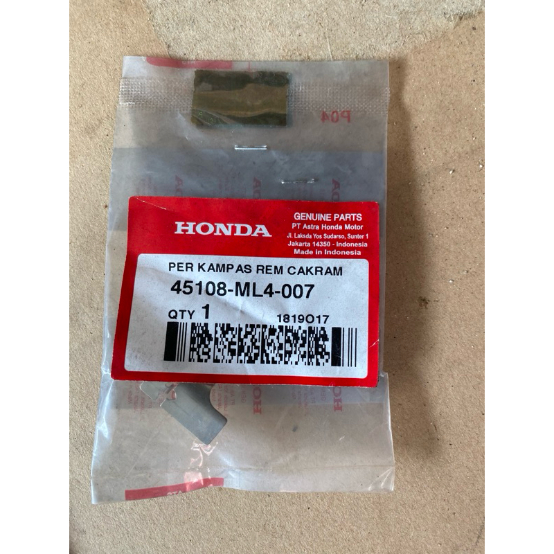 Per Kampas Rem Cakram 45108-ML4-007 Kharisma Mega Pro Revo Supra X 125 Tiger