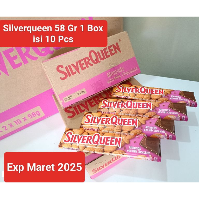 

NWD289 KODE 192 Silverqueen 58 Gr AlmondCashew 1 Box isi 1 Pcs