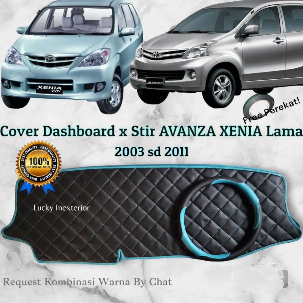 Paket Cover Dashboard x Stir Mobil AVANZA XENIA Lama Toyota Daihatsu Kulit Premium Pelindung Alas Da