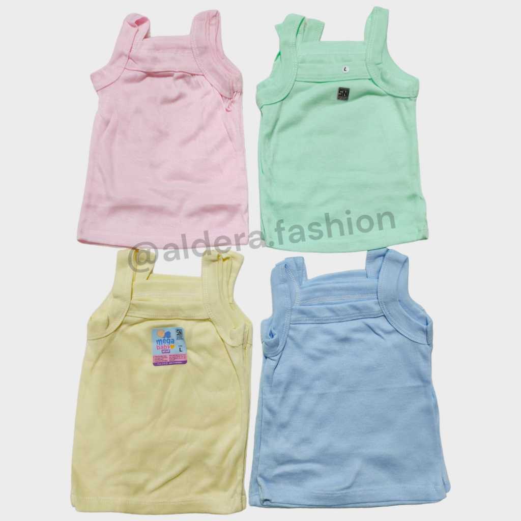 (3 PCS) MEGA BABY WEAR Singlet Bayi Perempuan Polos , Kaos Dalam Anak Perempuan / Cewek Termurah Kua