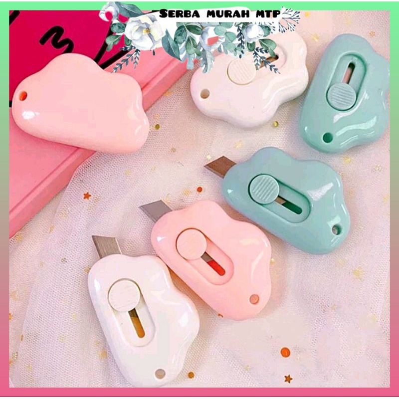 

Cutter Pembuka Paket Cutter Mini Bentuk Awan Lucu Cutter Mini Portable Alat Pemotong Kecil