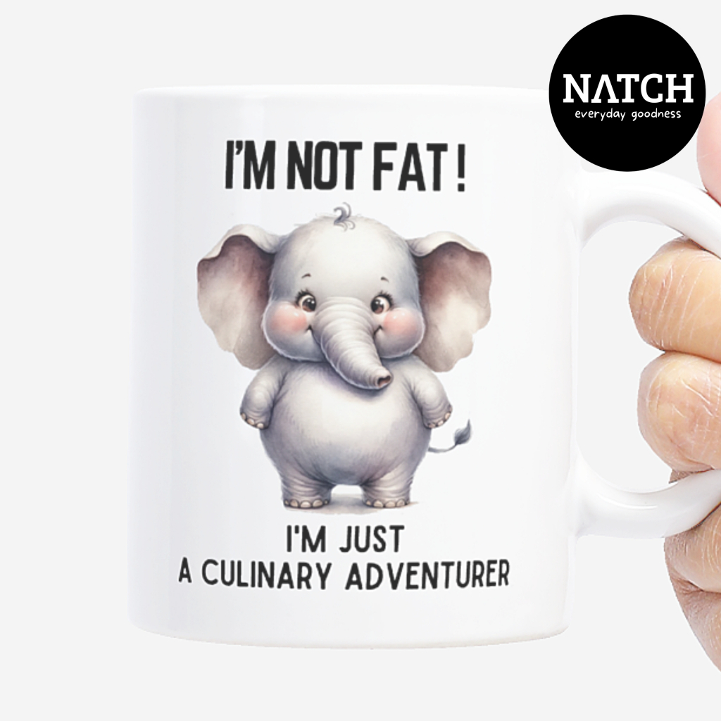 Mug Gajah Lucu Gendut Gemoy | Kado Hadiah Unik Humor Receh Percaya Diri Ulang Tahun | Cute Chubby El