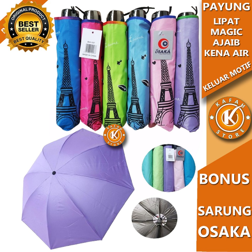 PAYUNG LIPAT 3D MAGIC OSAKA KENA AIR KELUAR MOTIF kafah store