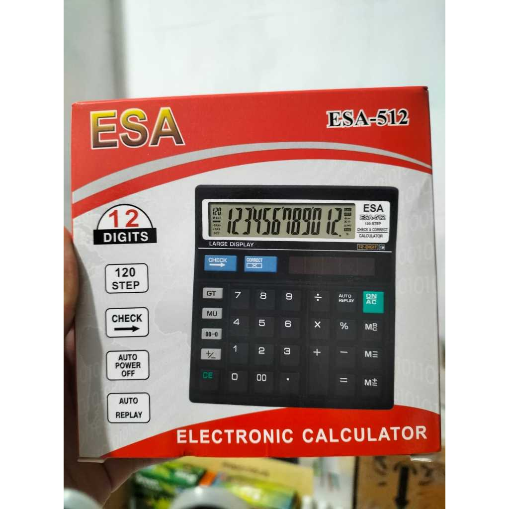 

KALKULATOR ESA 512 SERBA GUNA-VARIAN 12 DIGIT CHECK & CORRECT