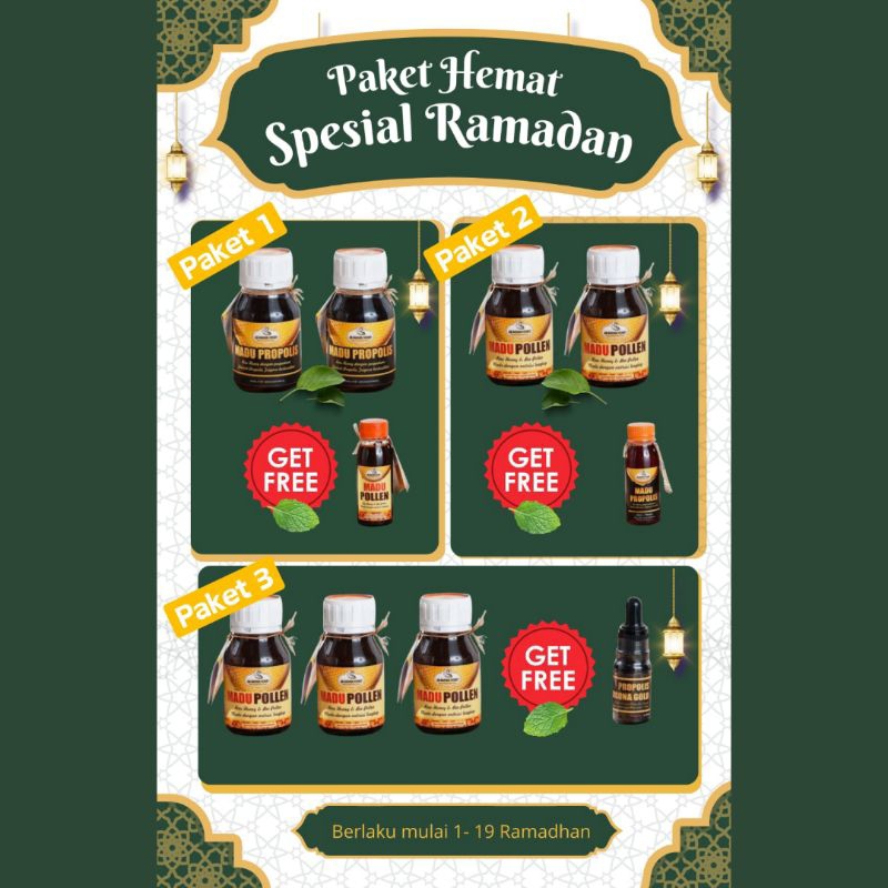 

PROMO HEMAT Spesial Ramadhan | Promo MADU PROPOLIS | PROMO MADU POLLEN
