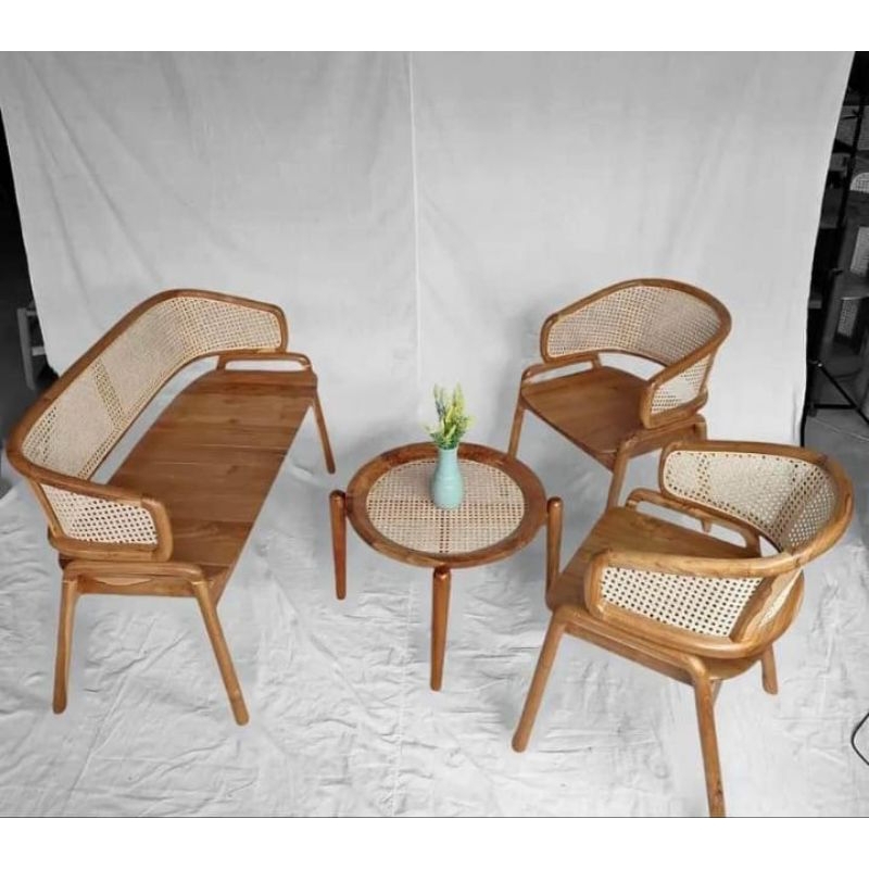 PROMO MURAH KURSI MAKAN ROTAN KURSI CAFE ROTAN KAYU JATI | KURSI CAFE CLEOPATRA MEJA CAFE KURSI ROTA