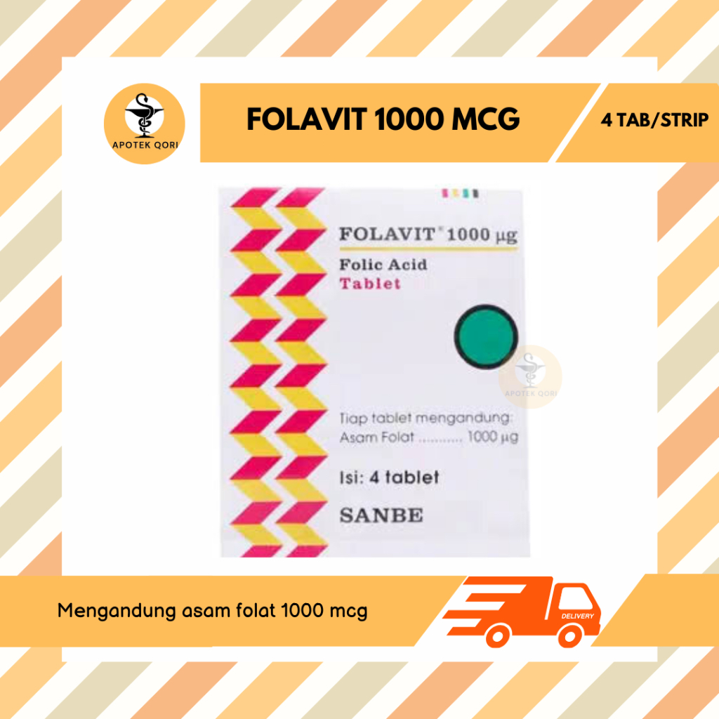 FOLAVIT 1000 MCG STRIP @ 4 TABLET/ASAM FOLAT/FOLIC ACID/PROMIL/HAMIL