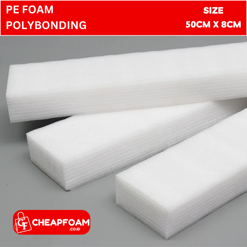 

PE Foam Polybonding 50cm x 8cm Busa Bunga, PE Foam, Busa Gabus Elastis, Busa Safety Packing Bisa Grosir