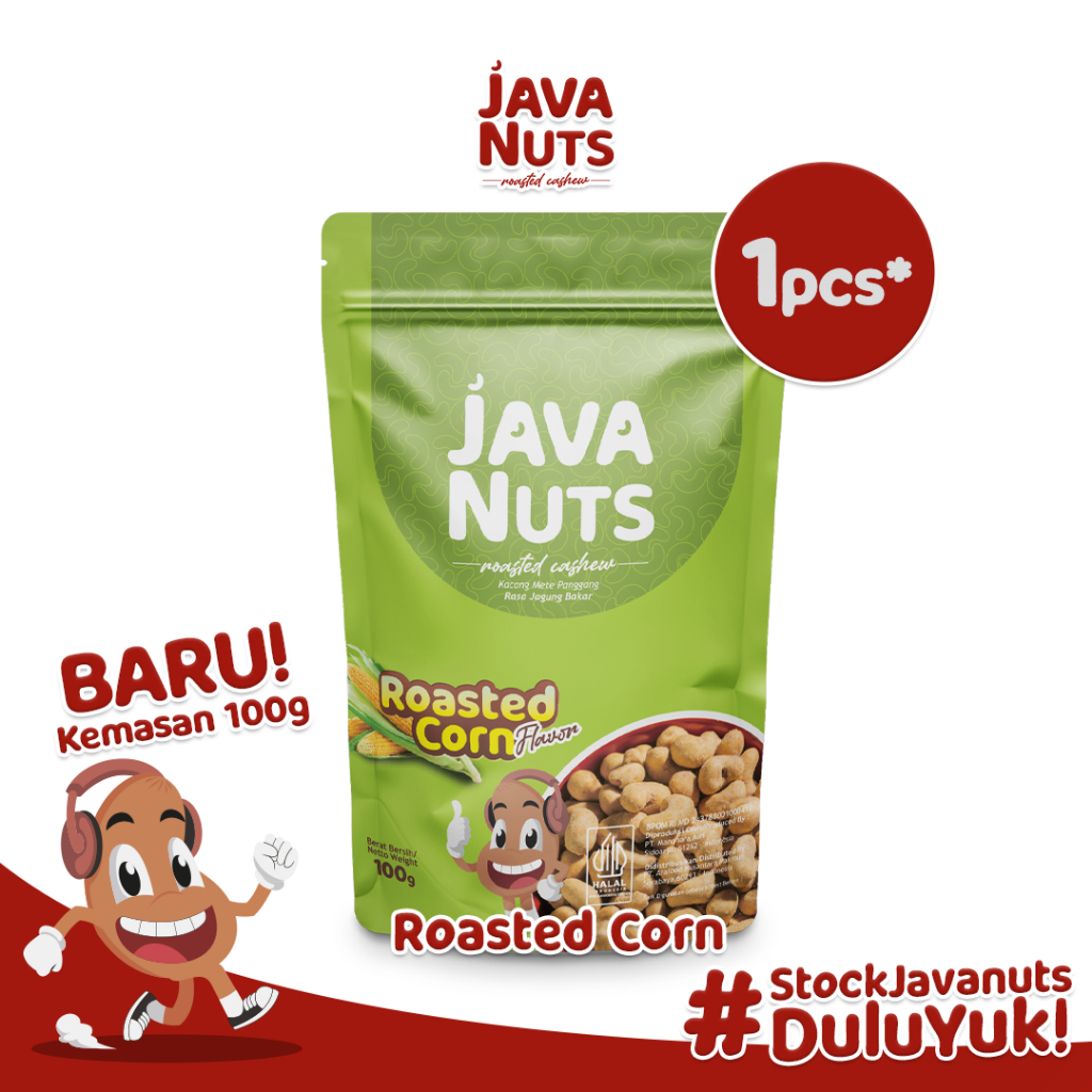 

JavaNuts Roasted Corn - Camilan Kacang Mede Panggang Rasa Jagung Bakar - 100 Gr