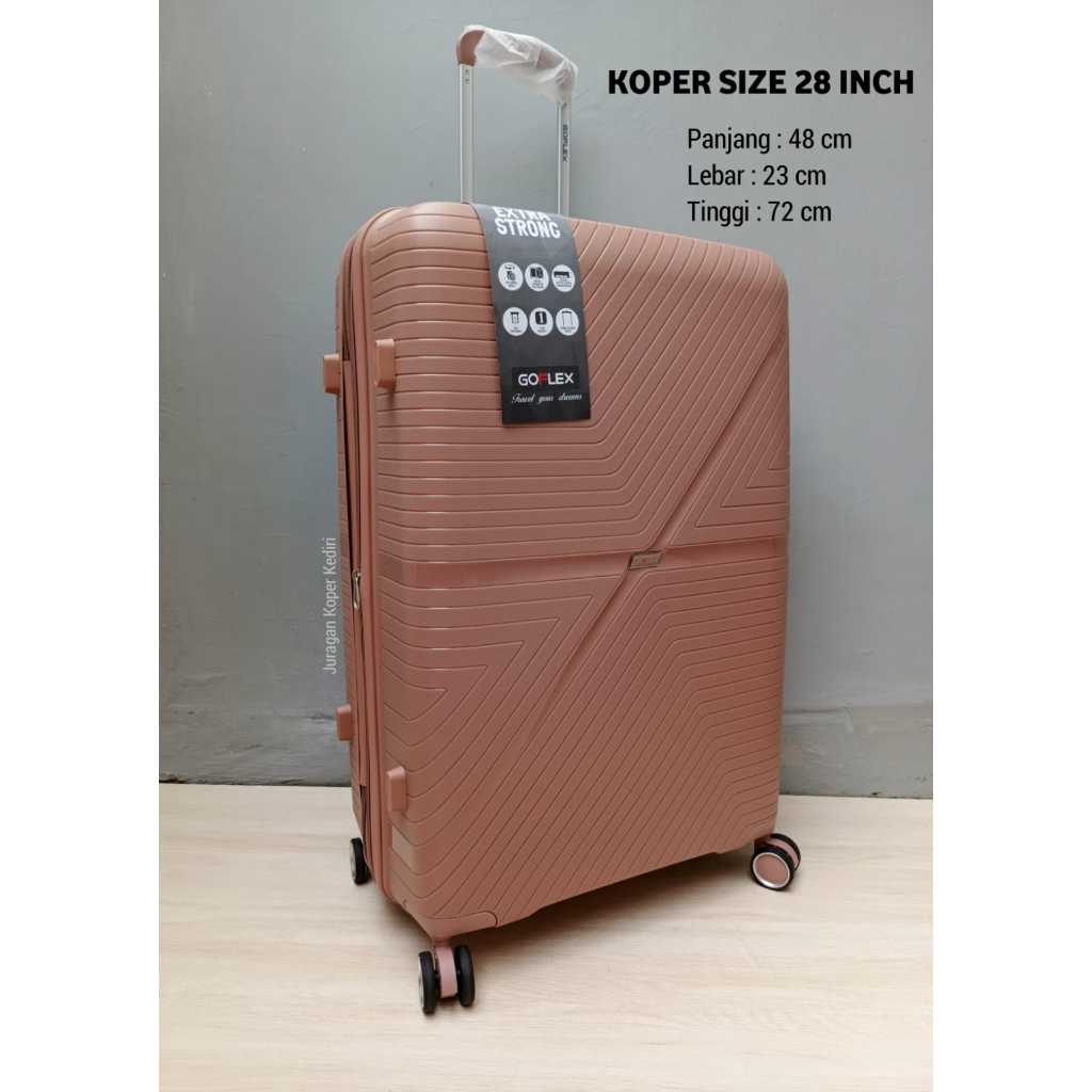Koper 28 Inch Polycarbonate Koper Jumbo Anti Pecah Tahan Banting TSA Lock Double Zipper Roda 4 Rotas