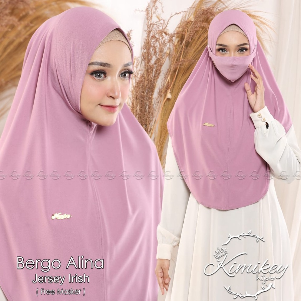 MIA968 Penjualan TerbaikCOD Jilbab Instan Bergo Alina Plus Masker By Kimikey