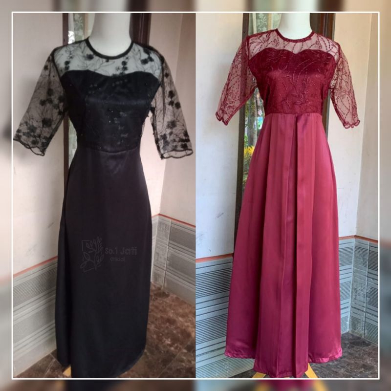 Long Dress Brokat Premium Acara Formal