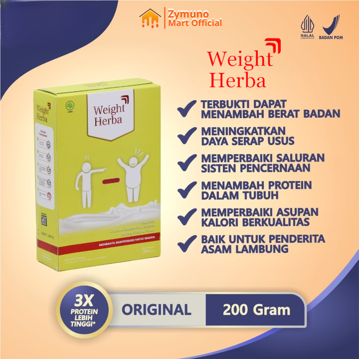 

[TERLARIS] Weight Herba - Susu Penambah Berat Badan Tanpa Gula Perlancar Saluran Pencernaan Original 1 BOX