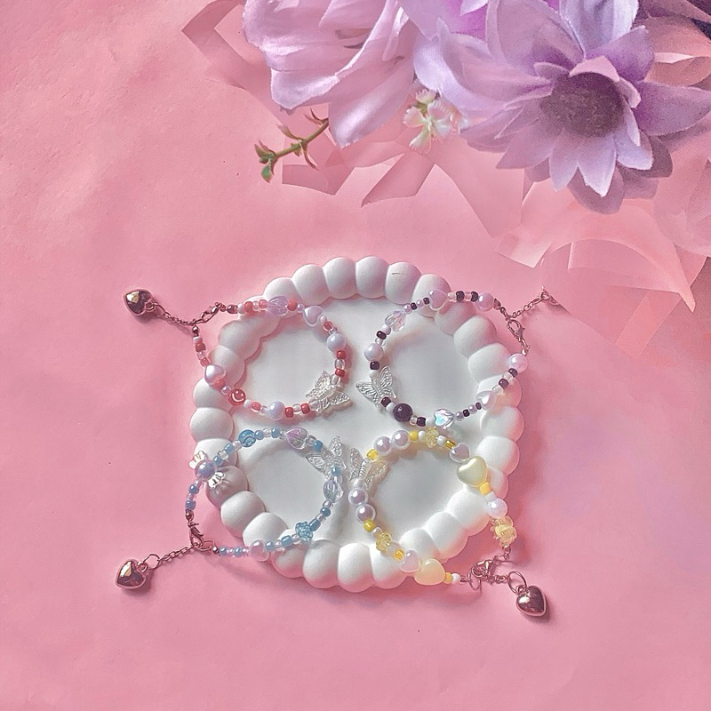 Bracelet Colorfull Series Red Black Blue Yellow Beadskima / Gelang Manik Manik / Gelang Korea / Aest