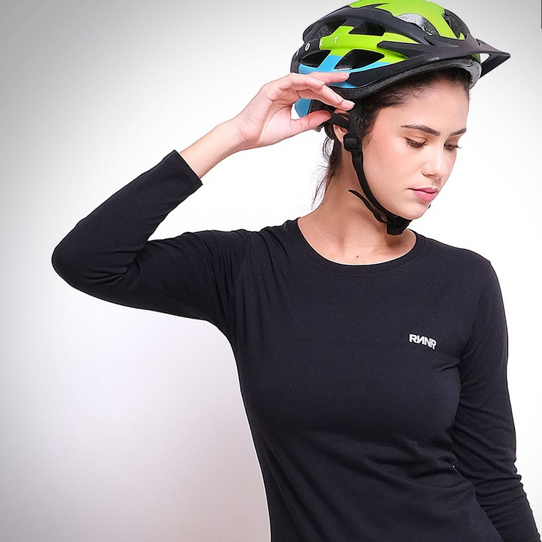 BAJU SEPEDA WANITA / BAJU OLAHRAGA WANITA/ KAOS GOWES HIJAB Bahan Katun Spandex Model KERAH BULAT