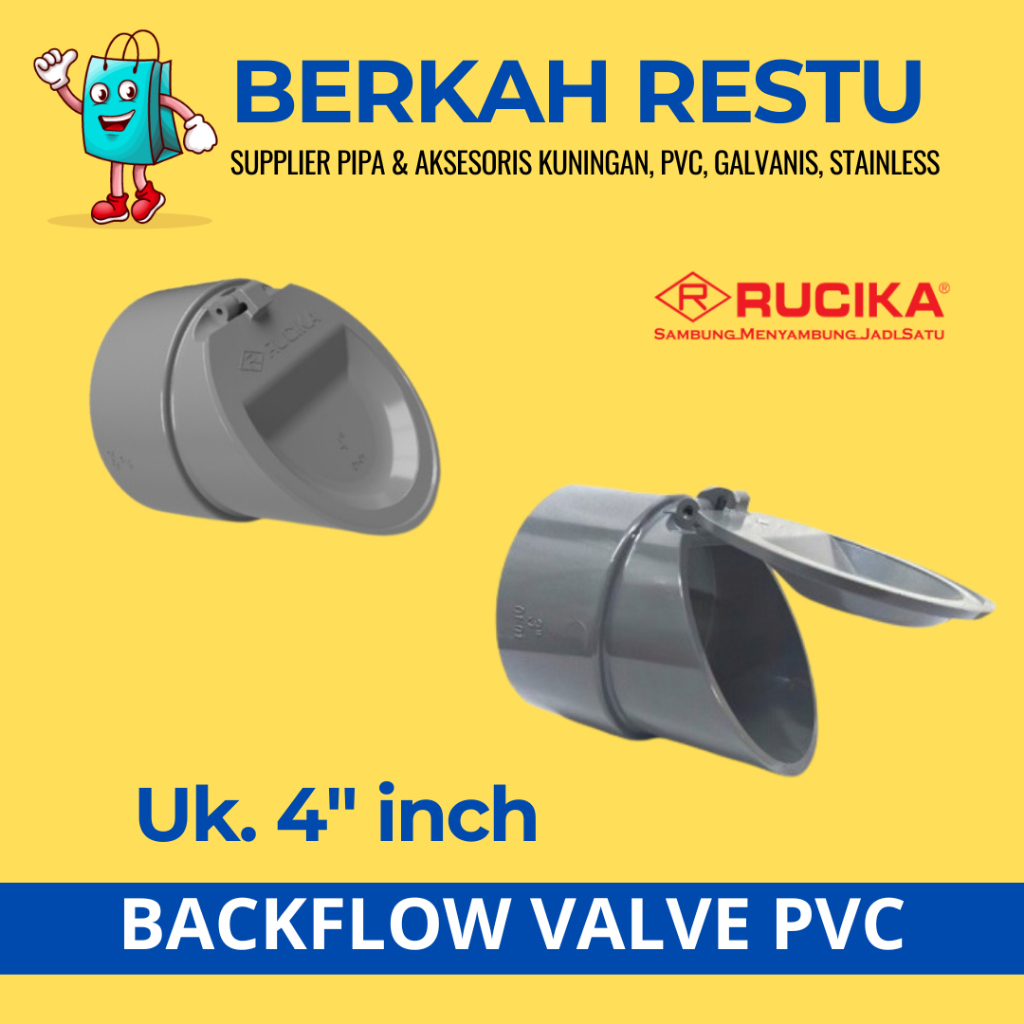 Backflow Valve 4" inch PVC Rucika