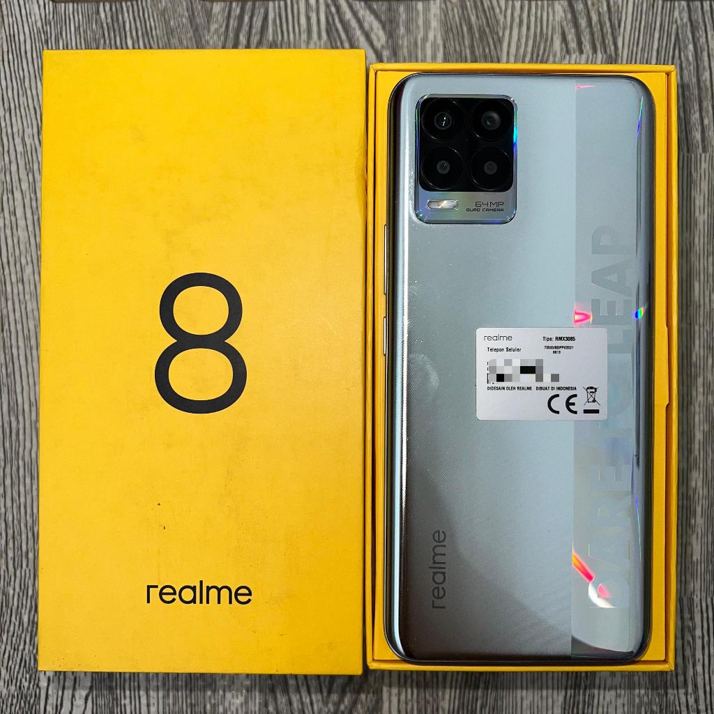 Realme 8 8/128gb Second Fullset Bekas Resmi