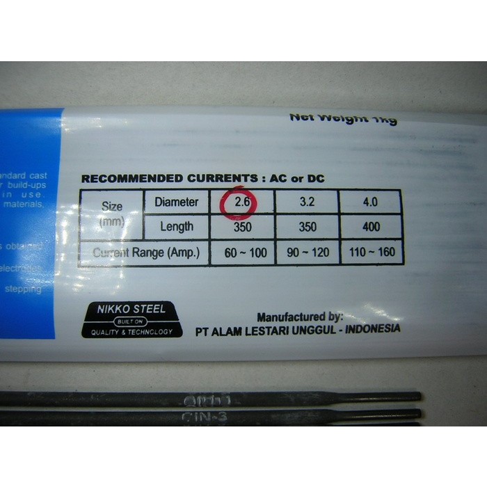 Kawat las NIKKO besi cor/ancuran CIN 3