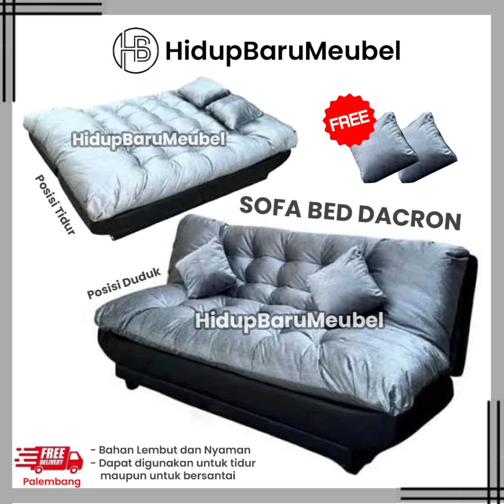 Sofa bed DACRON / sofabed Termurah / sopa bed Bohai tebal / kursi ruang tengah bohay mewah / kursi l
