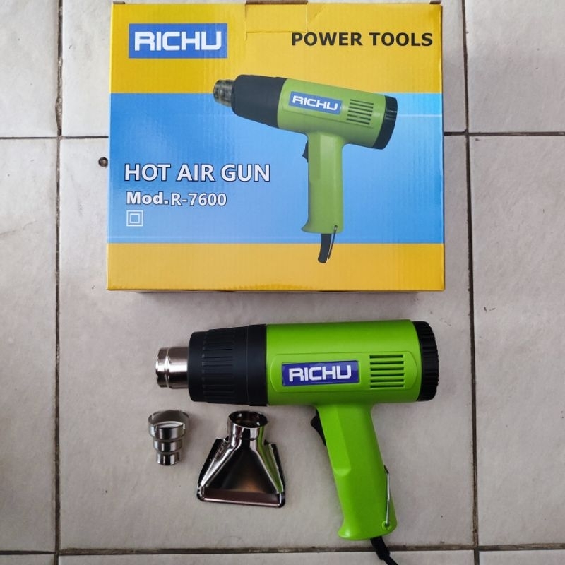 Mesin Pemanas Plastik Kaca Film Wraping Stiker Sablon Heat Hot Air Gun Richu R-7600