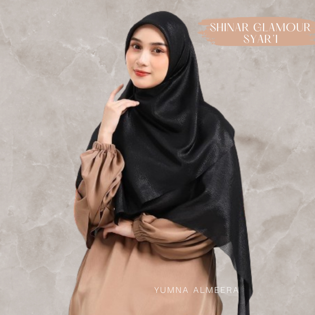 JILBAB SYAR'I GLAMOUR SEGIEMPAT LASERCUT, SHINAR HIJAB 130 x 130 CM