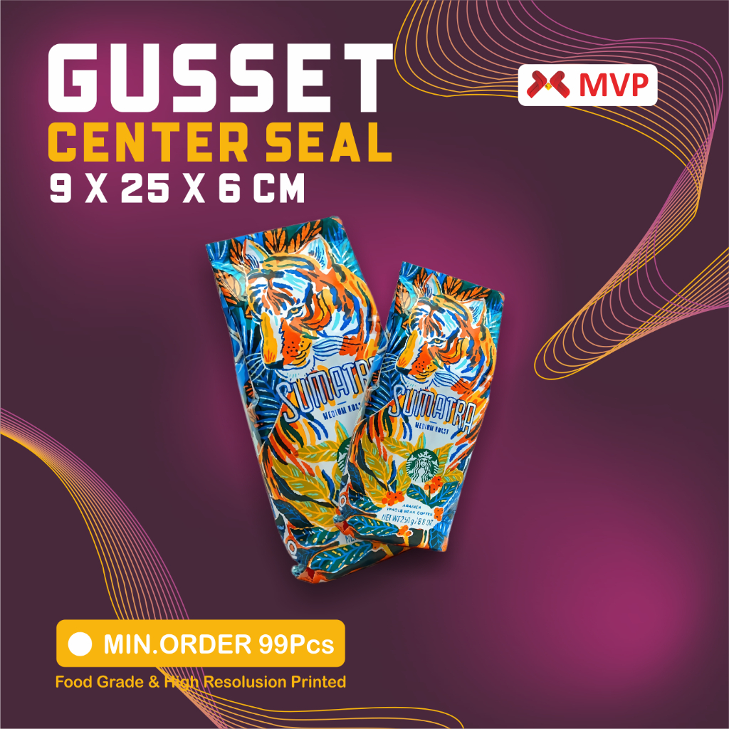 

KEMASAN MAKANAN GUSSET CENTER SEAL - 9x25X6cm