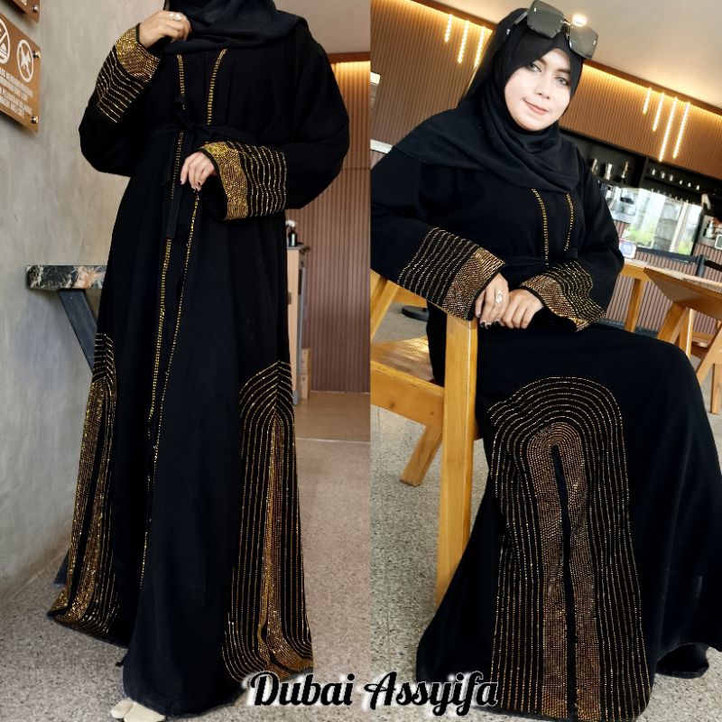 abaya Dubai Assyifa gamis hitam fashion muslim abaya mata Swalorsky