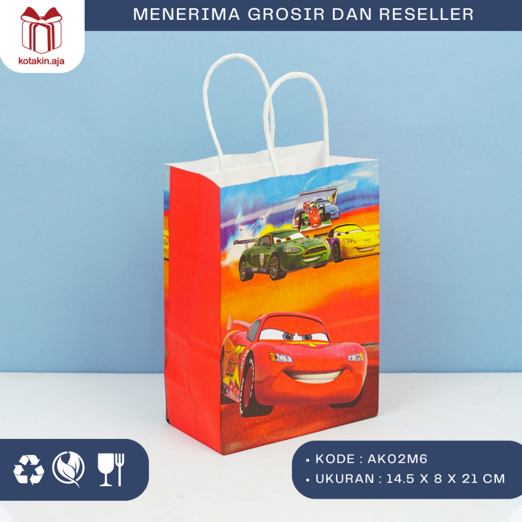 

Paper Bag Kraft / Paper bag Ultah / Paper Bag Kartun / Tas Kado Ultah / Goodiebag Ultah / Paper Bag Motif I AK02M6