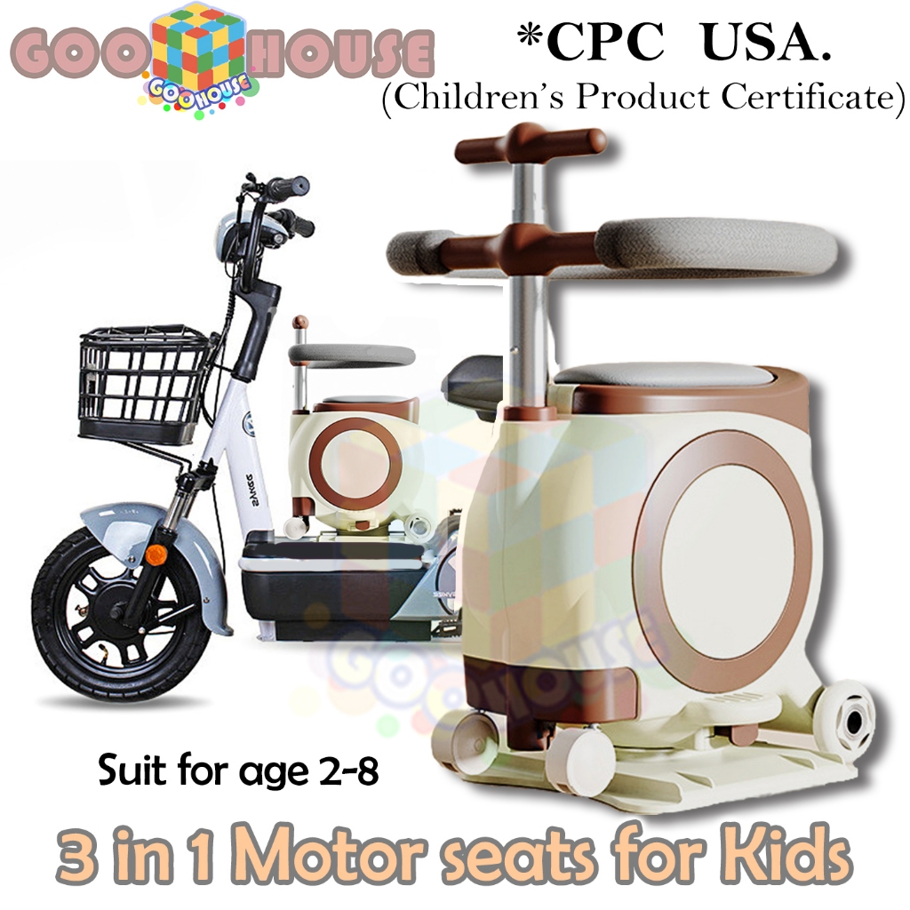 3 in 1 kursi sepeda motor anak Sepeda anak Roda 4 kursi pengaman anak Dengan Kotak Penyimpanan / Jok sepeda motor untuk anak usia 2-7 tahun