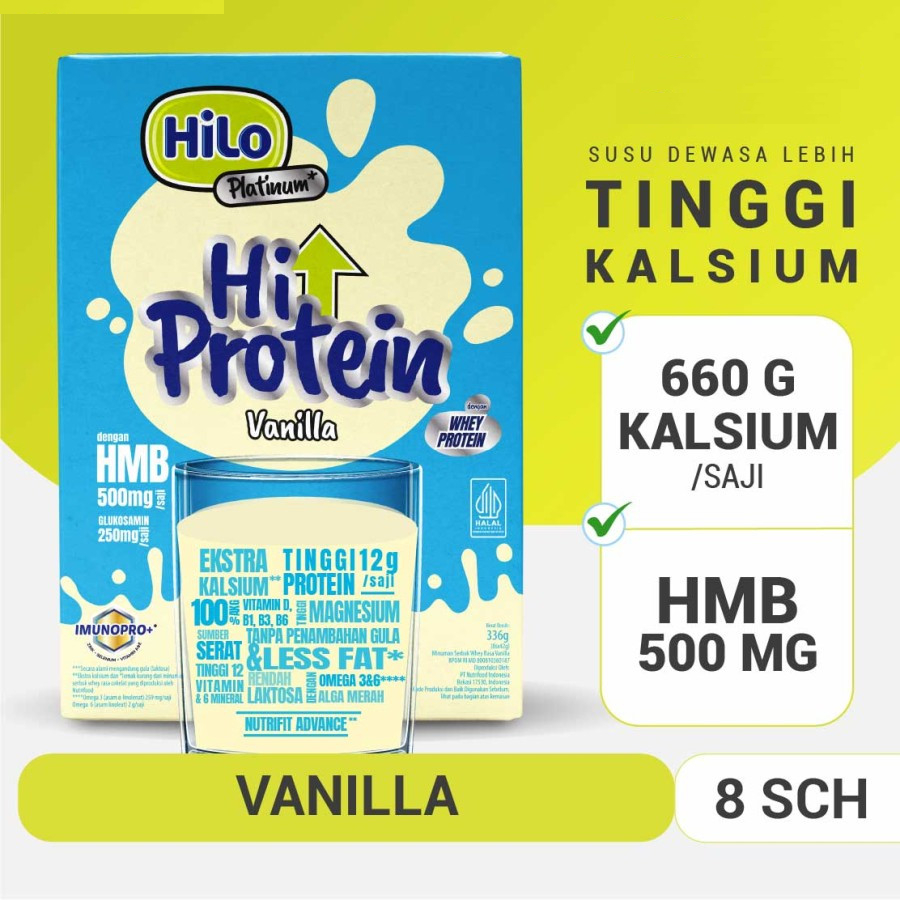 

Hilo Platinum Hi Protein 336g - Susu Tinggi Kalsium dengan Whey Protein