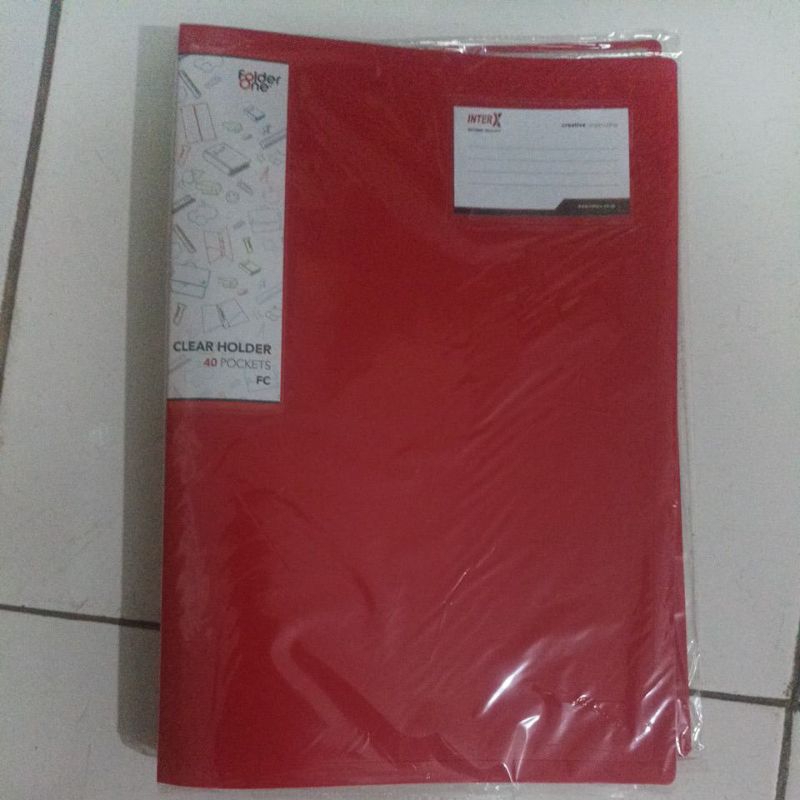 

clear holder folio 40 sheets warna merah