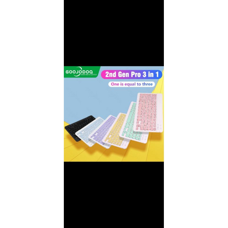 Keyboard dan Mouse Wireless Goojodoq Cute Pink