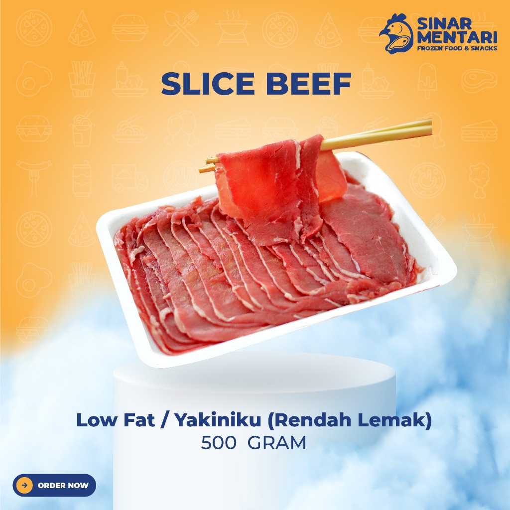 

beef slice low fat / rendah lemak / teriyaki / sukiyaki 500 gram daging frozen food kota serang