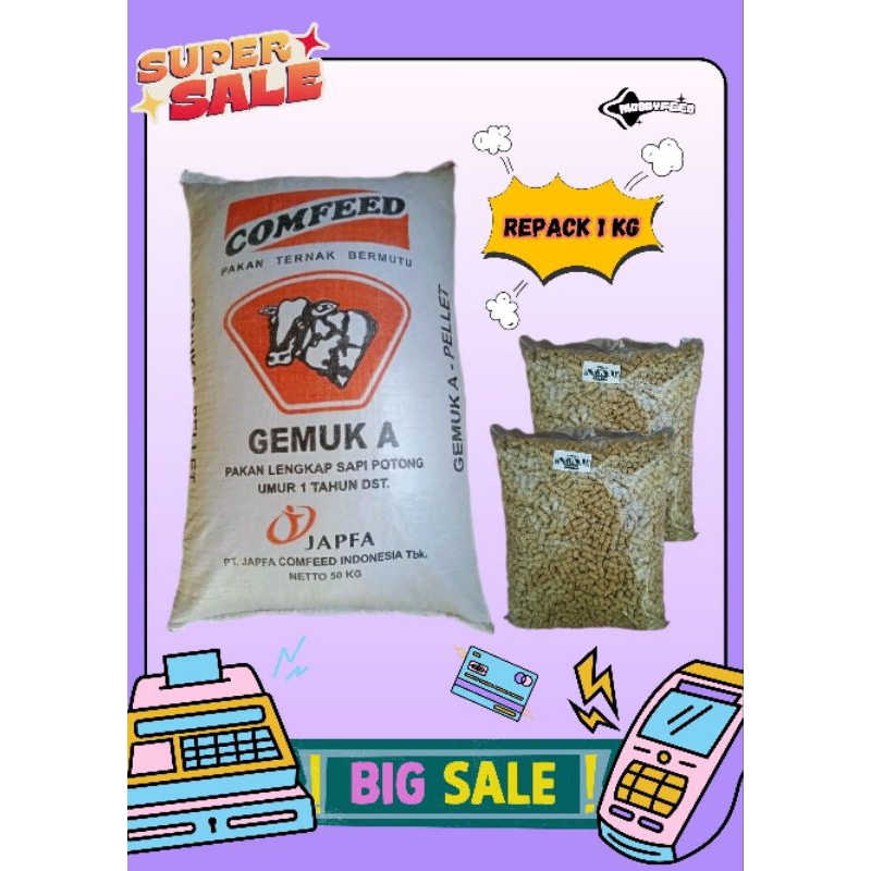 [REPACK] Pakan Gemuk A Sapi dan Kambing Kemasan 1 Kg PT. Japfa Comfeed