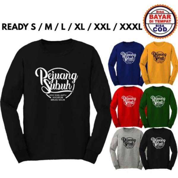 Dijual Kaos Dakwah Islami Lengan Panjang PEJUANG SUBUH Bahan Katun Combed 30S - POLOS TANPA SABLON S