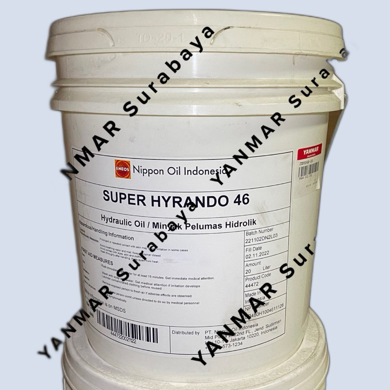 Oli Hidrolis Yanmar VG46 20L Original VG 46