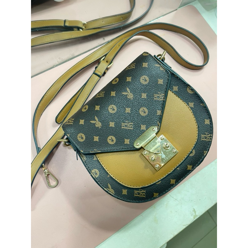 [PRELOVED] PLAYBOY BUNNY - MONOGRAM SADDLE SLING BAG