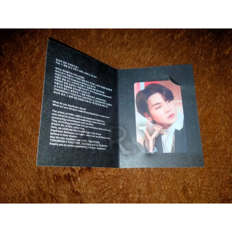 BTS SUGA Photocard Ticket Hybe Insight : The Daydream Believers