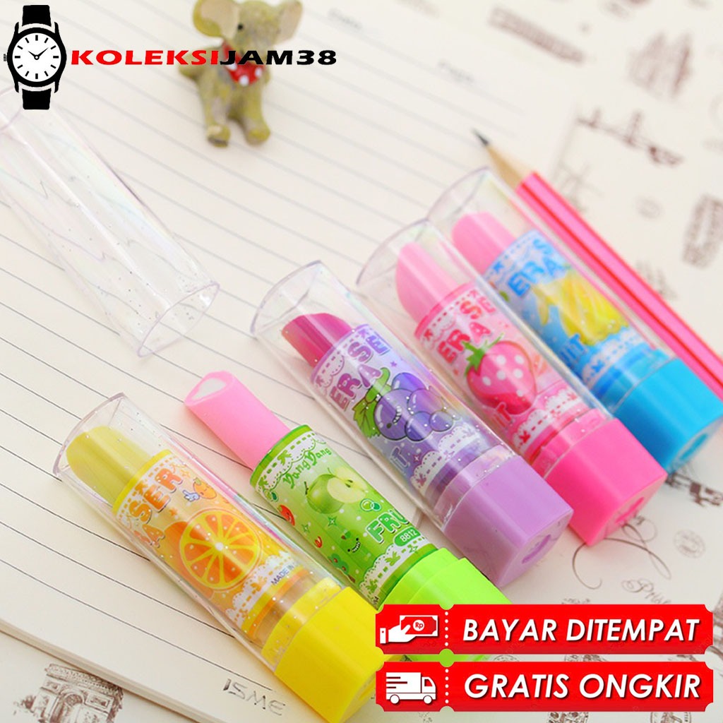 

BISA COD ! Penghapus Pensil Bentuk Lipstik Karakter Kartun Warna Warni Alat Tulis Lucu Penghapus Motif Murah
