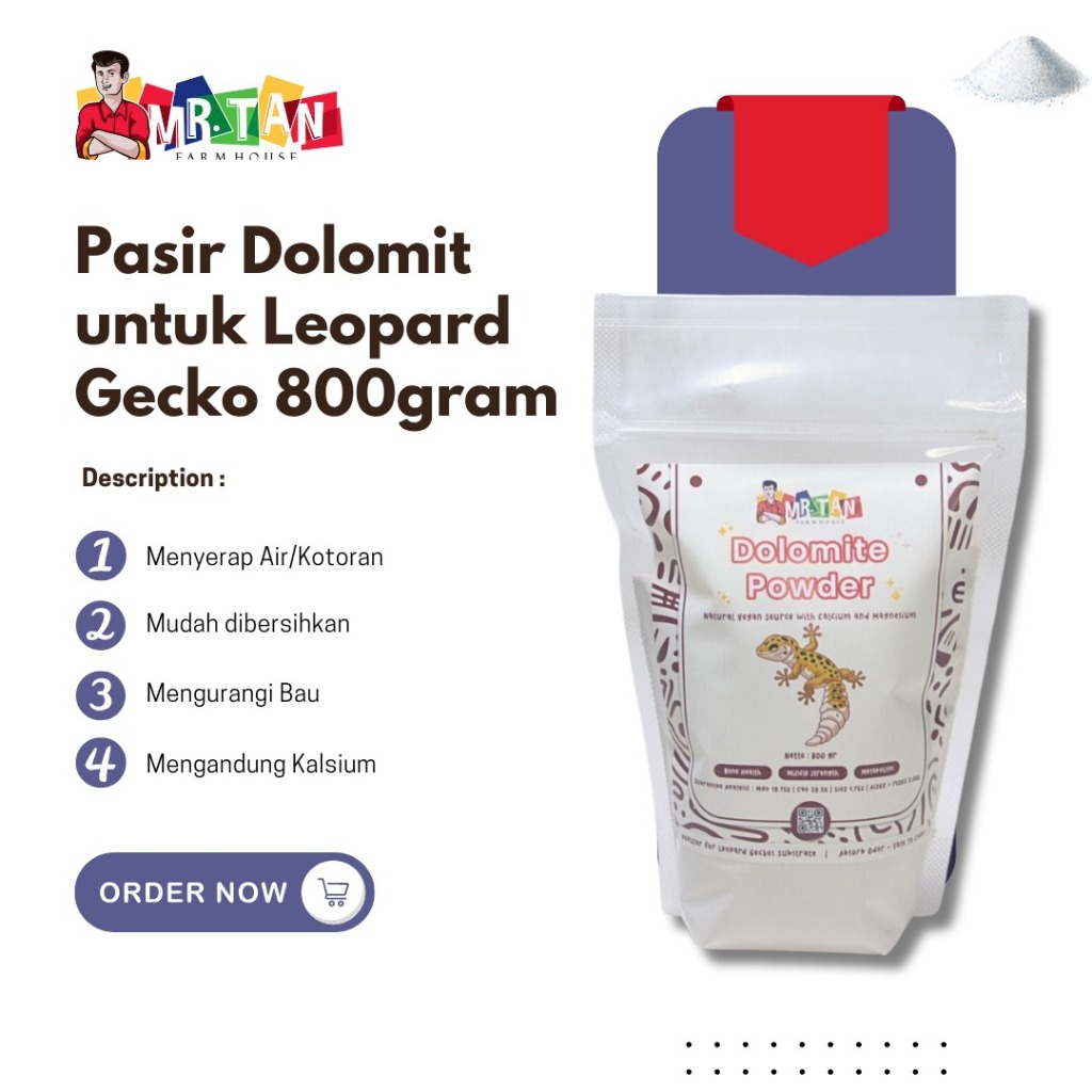 MRTAN Pasir Dolomit untuk Leopard Gecko 800gram