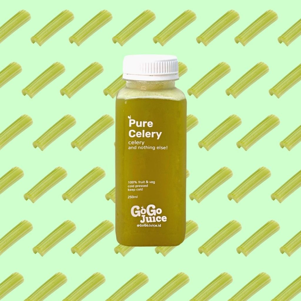 

Pure Celery | Cold Pressed Green Juice Jus Apel Timun Seledri Kale Lemon 100% Murni Sehat