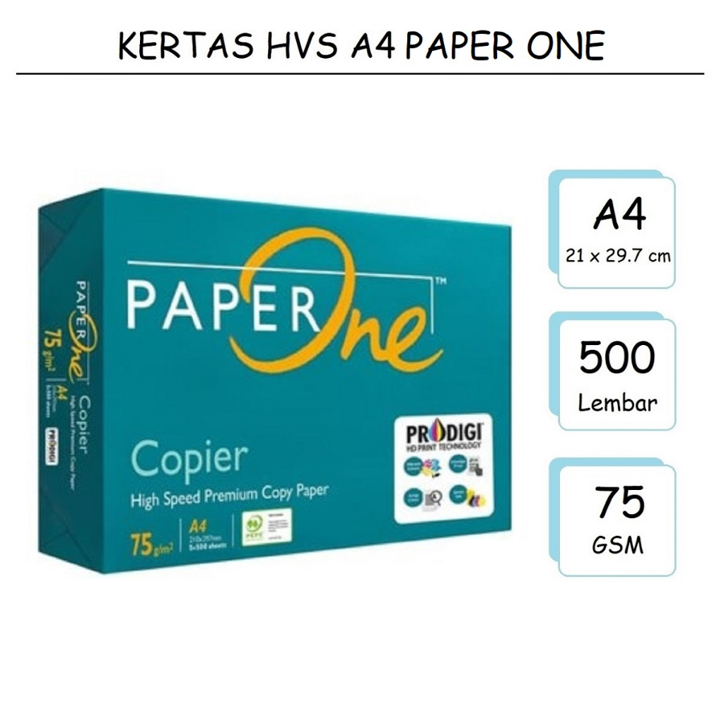 

Kertas HVS A4 75gr | Paper One | 1 Rim 500lembar