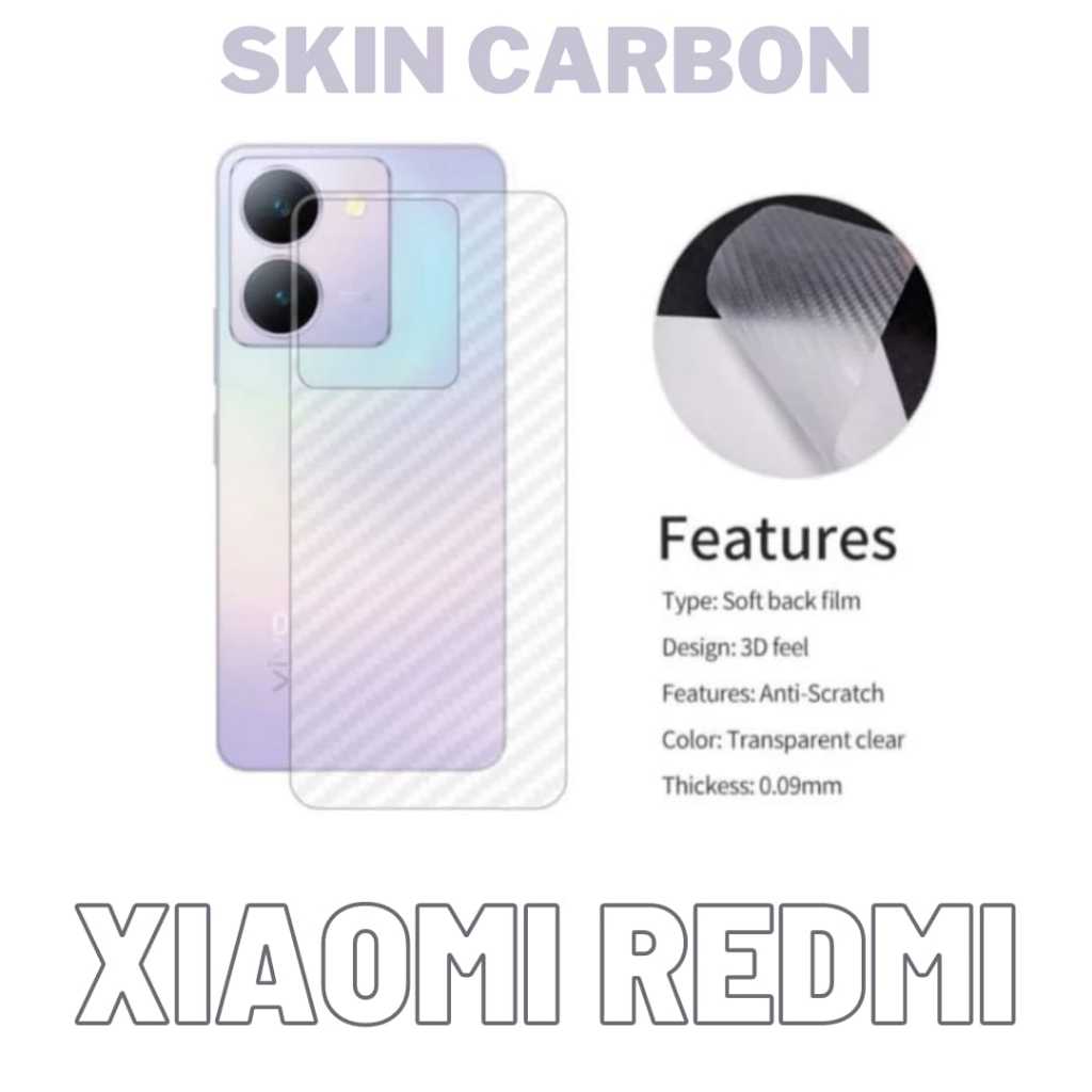SKIN CARBON GARSKIN ANTI JAMUR ASLI ANTI GORES BELAKANG HP FOR TYPE XIAOMI Redmi 9 Redmi 9A Redmi 9C