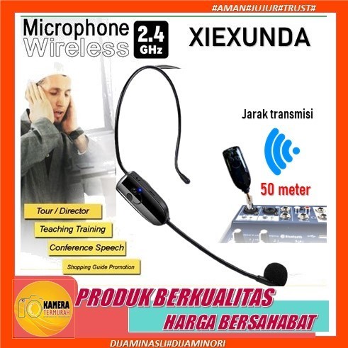 Mikrofon Mic Microphone Clip On Wireless Bando Instruktur Senam Guru Dosen Teacher Meeting Moderator