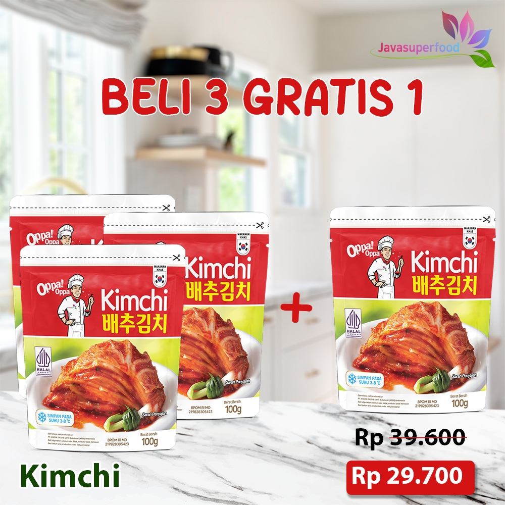 

(BELI 3 GRATIS 1) KIMCHI Sawi Fresh / Kimchi Halal / Kimchi Korea 100G - Makanan Korea