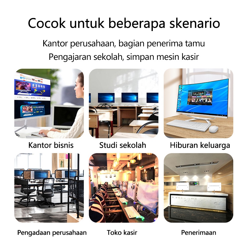 【FREE Install】PC komputer gaming all in one  full set baru core i7 22/24 inch ram8+512gb SSD editing install windows/office-3